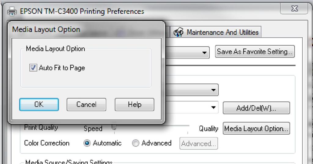 Printer Setup Configure