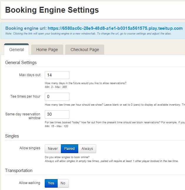 Management Booking Engine Settings Under the General tab scroll down the page and make any necessary adjustments.
