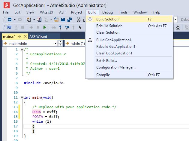Programming the ATmega32 Using Atmel Studio: Build Project Nazmus