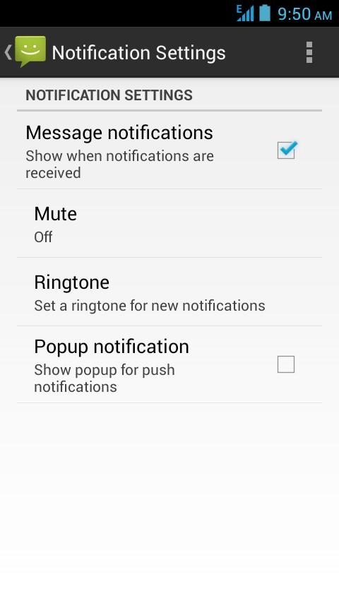 SMS notification tone Enter