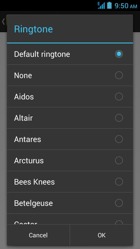 menu button, select