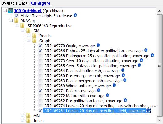 Working with graph files Load species Zea mais, genome version Z_mays_B73_Mar_2010 Under the Data Access tabbed panel, open