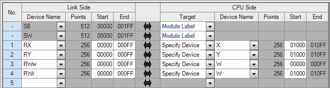 7. Set "Refresh Setting" of "Module Parameter" of the CC-Link IE Field Network master/local module as follows.