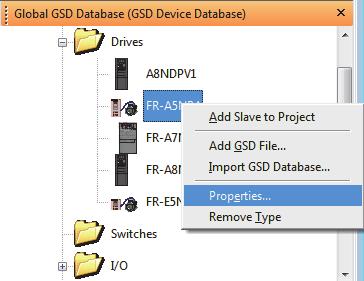 Open the selection window. [Global GSD Database] tab Right-click [Import GSD Database] 2.
