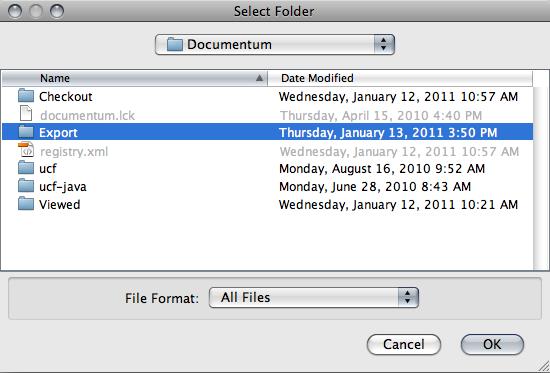 7 The Select Folders dialog box appears.
