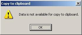 After you release the mouse button, a dialog confirms that the data has been copied to the clipboard. Figure 8.