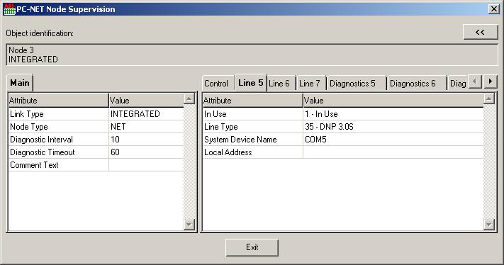 SYS 600 9.3 1MRS756635 10.2.3.4 Communication Line supervision Communication lines for PC-NET are shown, when PC-NET Node Supervision control dialog is expanded.