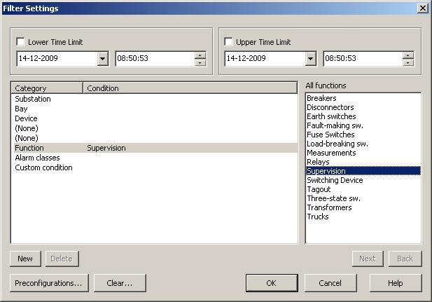 SYS 600 9.3 1MRS756635 Figure 10.13: Filter Settings for Supervision information 10.