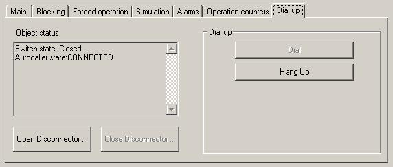 SYS 600 9.3 1MRS756635 Figure 4.28: The autocaller state is connected Hang Up closes the connection. Synchronize sends the time synchronization command to the device.