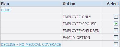 The enrollment screen lists all 2016 eligible benefit options. If you have no changes to make, click Next to proceed. To make changes: a.