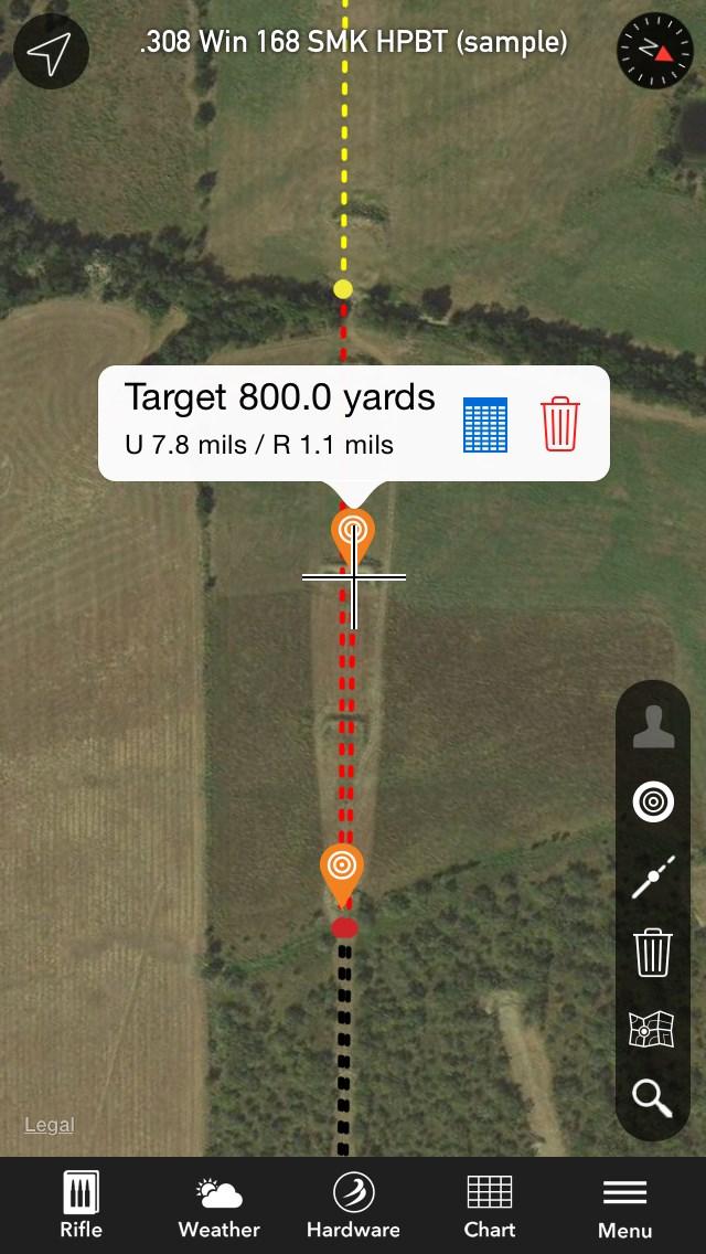 Map Mode - Setting Target Pins Drop a target pin on your desired target location.