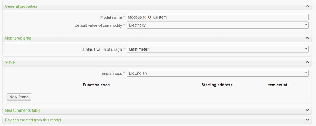 Com X 510 Energy Server Com X 510 Custom Library 1. Select the new model in the model tree view, then click the Slave collapsible menu. 2. Select the reading order in the Endianness drop-down list.