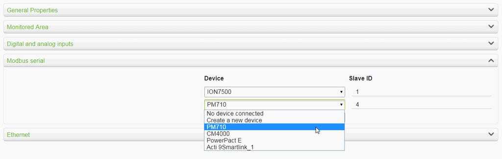 Com X 510 Energy Server Com X 510 Device settings 6. Deselect any devices you do not want to add, then click Create.