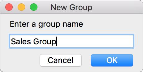Contacts Figure 24: New Group Window To edit or remove a group, press the Control