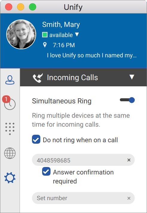 Preferences 2. To specify that this feature should not ring when you are on a call, click the checkbox next to Do not ring when on a call. 3.