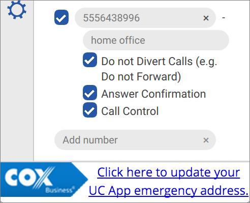 Preferences Figure 42: Add Location Details The text field (displayed directly under the number) allows you to enter a descriptive label for that number (location).