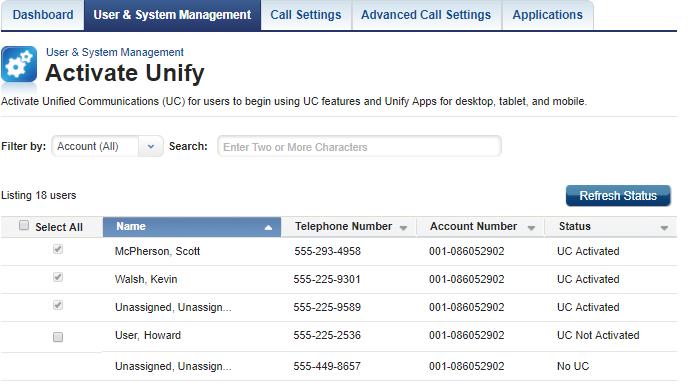 Get Started 2. On the MyAccount Portal Home page, scroll down to the My Services section and click the Activate Unify icon (see Figure 1). Result: The Activate Unify window opens (see Figure 2).