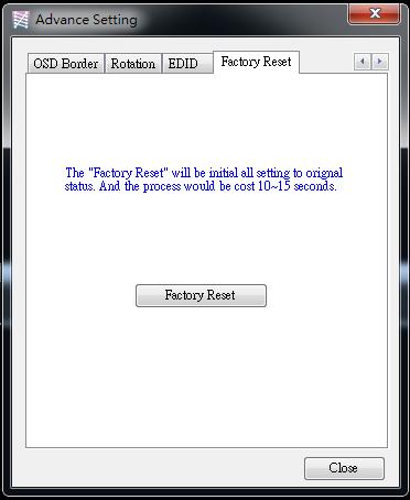 Factory Reset: Click the button to do factory default reset.