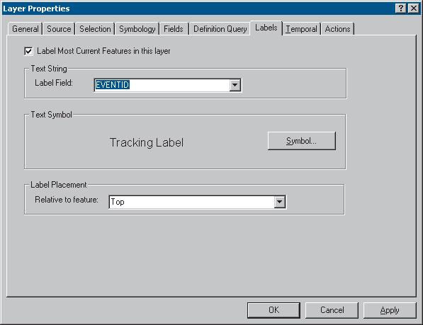 Labeling temporal data Applying labels to a temporal data layer in ArcMap Like other types of data in ArcMap, you can add labels to temporal data that will display on the map You can apply labels