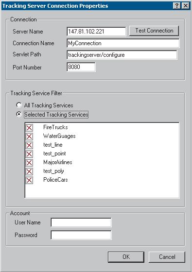 Setting properties for tracking connections in ArcCatalog You can set properties for each connection you add to ArcCatalog These properties allow you to specify the server and connection names, as