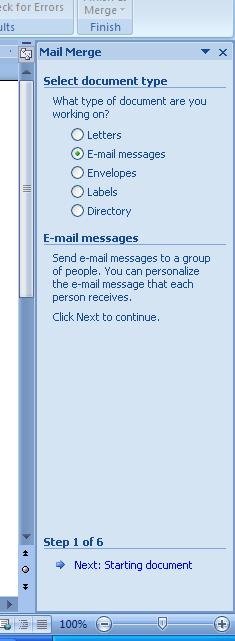Messages and then Next: Starting Document at the bottom of