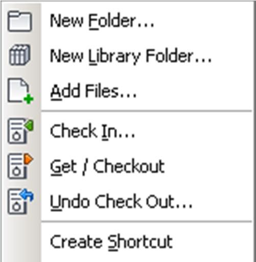 3.9 Working with Folders in the Vault Right-clicking a folder in the vault client application brings up a context menu as seen in Figure 8. IMPORTANT! Be cautious when working in the vault.