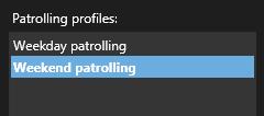 Delete patrolling profiles To delete an existing profile, select the profile and click. Specify positions in a patrolling profile 1. Select the patrolling profile: 2.