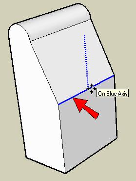 Google SketchUp Design Exercise 2 3. Then use Move on this edge, to make two sections of the tall wall. The lower half is vertical, the upper half is slightly sloped. 4.