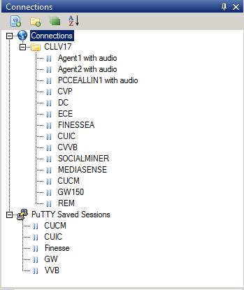 1. Sessions can be started by double-clicking the server name in the left list.