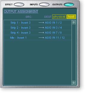 f Tip: Clicking on any of the input routings in the TV display highlights the corresponding mixer strip.