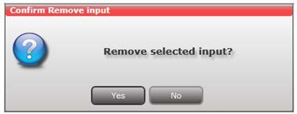 Configuration 2. Press Yes to remove the input module. The input module is displayed in red in the Input tab. 3. Turn off the headend. 4.