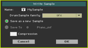 16 Compressed User Samples Pa4X can read and play compressed User Samples. It can compress User Samples when saving them, or in batch.