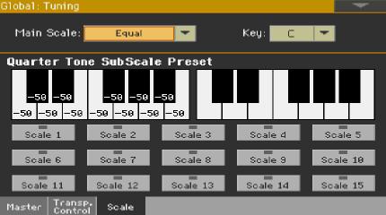 1 While in the Global > Tuning > Scale page, choose the Write Quarter Tone