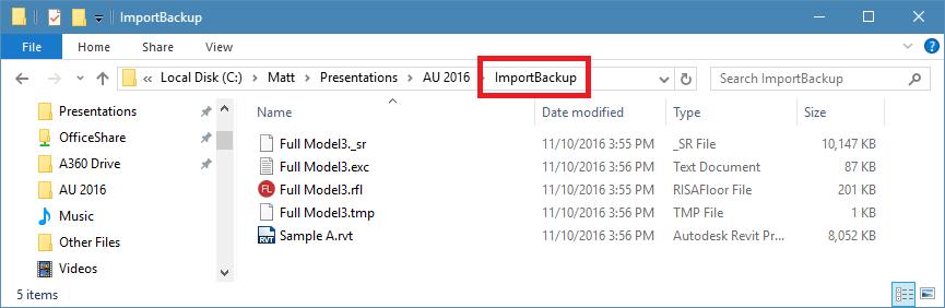 Model Backups This backup allows you to Undo an import or export by replacing all of your