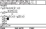 Peterson, Technical Mathematics, 3rd edition 5 ( ) sin x Example 10.20 Use a graphing calculator to graph y = (sin 2x). x Solution This is the same function we graphed in Example 10.18.