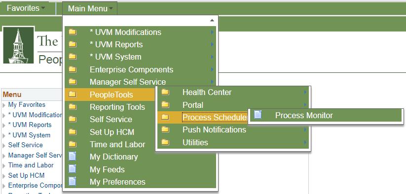 The Process Monitor is also available by navigating as shown below, or by clicking Process Monitor in the upper right of the screen.