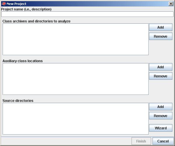 FIGURE 1 - SCREEN TO CREATE A NEW PROJECT ON THE TOOL. On the project name field, you are able to input a small description that identifies to project your analyzing.