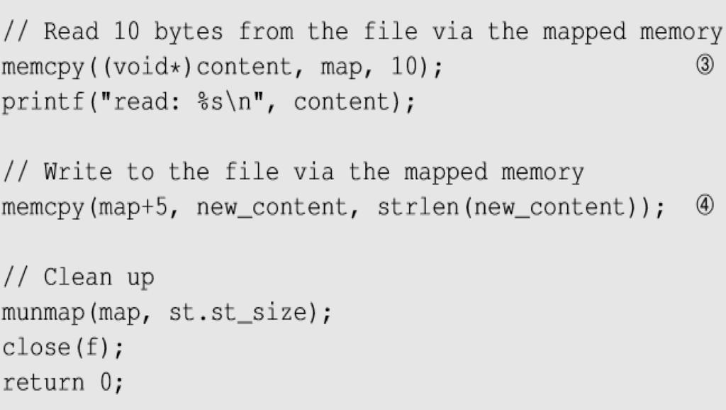 Memory Mapping using mmap() Access the file
