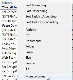 Delete Set up the Actions column in your Mailbox to immediately