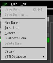 Menu [File] menu Save Bank Saves the current settings by overwriting the Bank you called up when starting your editing session. This menu is available when the Bank window is shown.