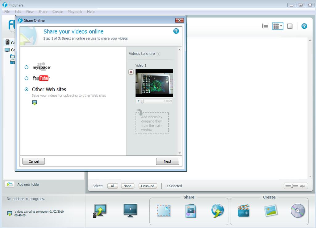 After the file has been saved, you can edit it using some other editing program (such as Windows Movie Maker) or move it to another location on your computer.