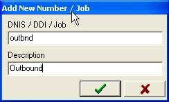12. Enter the name of the Avaya PC3 outbound job selected in Step 5, in the DNIS/DDI/Job field.