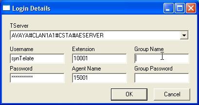 3. When logging into the PAB job (Proactive Agent Blend mode), an additional login dialog for AES will appear as shown below.