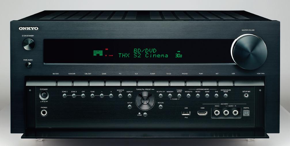 2/3 Pre-Outs for Distributed Audio Playback in Multiple Rooms 230 W/Ch at 6 Ω, 1