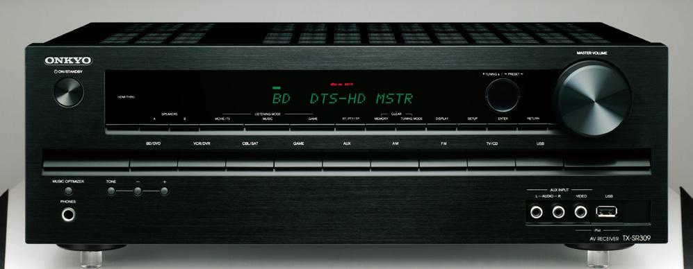 1-Channel Network A/V Receiver Affordable Home Theater Base with Audio Networking Deep Color, x.v.color, LipSync, Dolby TrueHD, DTSHD Master Audio, DVD-Audio, Super Audio CD, Overlaid On-Sc) via HDMI Audyssey 2EQ for Room Acoustic Correction TX-SR309 5.