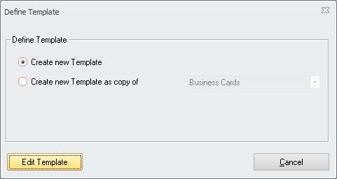 Once the first eform is created the system will show the following dialog when clicking on Manage Templates and the eform Template