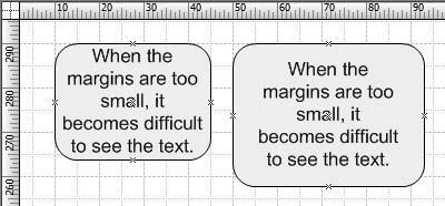 Chapter 5: Adding Text to Your Drawings 131 Adjusting margins Text-block margins define the white space that surrounds text in a text block. Visio sets very narrow text-block margins of 4 points.