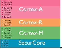 Different ARM Core Families Cortex-A Application processors Single-core or multi-core Optional multimedia processing Optional floating-point units Smartphones, tablets, digital TVs, ebook readers