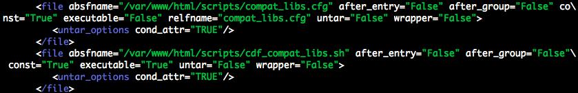 Example 1. The glidein software unpacks the tgz compat_libs.