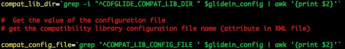 After that, other files are transferred: the config file, and the cdf_compat_libs.sh script, that is set to executable and will be run by the glidein 3.
